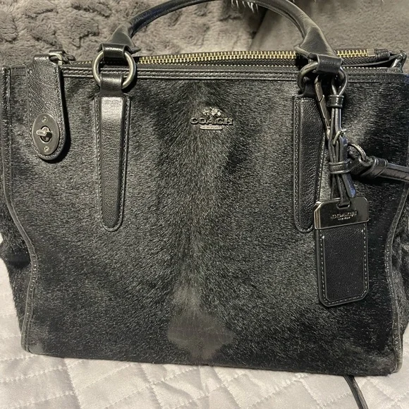 ****Authentic*** Coach Rabbit or Racoon Fur Hand Bag - Picture 2 of 10